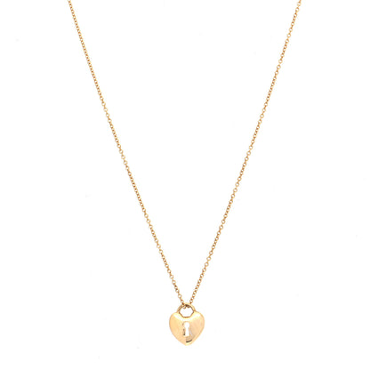 Tiffany 18K Yellow Gold Mini Heart Lock Pendant Necklace 1 of 5