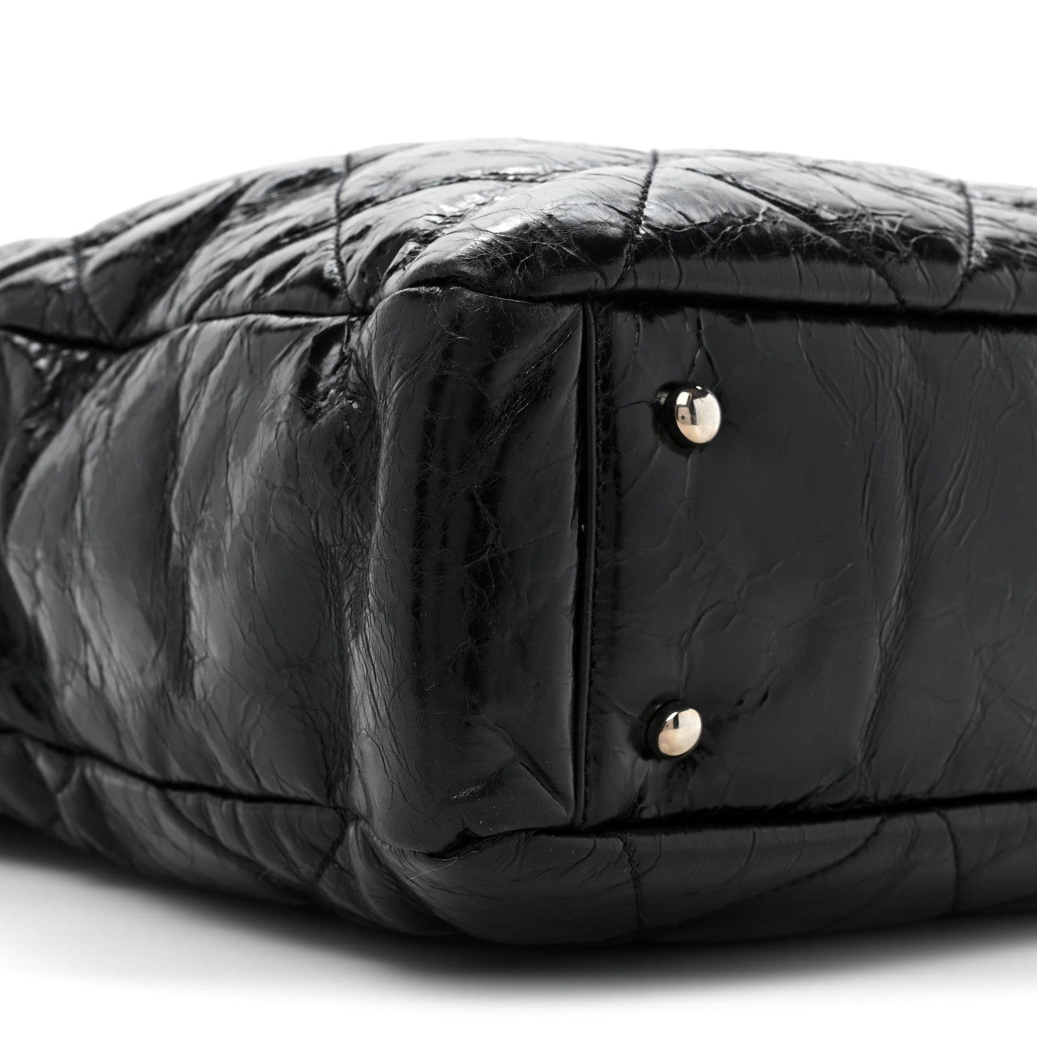 Chanel Glazed Calfskin Quilted Tweed Portobello Tote Black Red 10 of 16