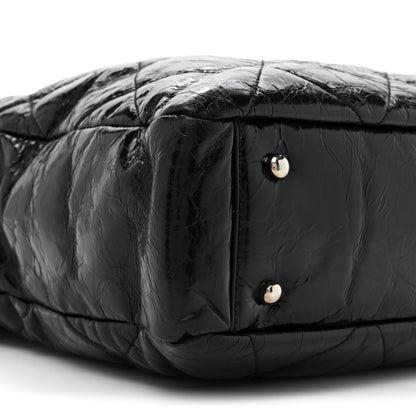 Chanel Glazed Calfskin Quilted Tweed Portobello Tote Black Red 10 of 16