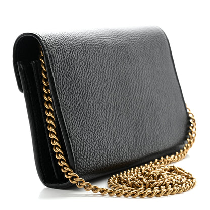 Gucci Calfskin GG Marmont Chain Wallet Black 3 of 11