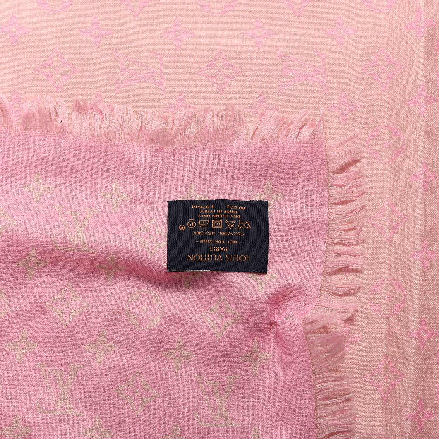 Louis Vuitton Silk Wool Monogram So LV Stole Blush 2 of 3