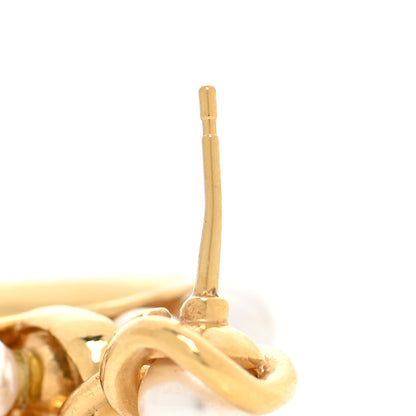Chanel Pearl Heart CC Drop Earrings Gold 6 of 7