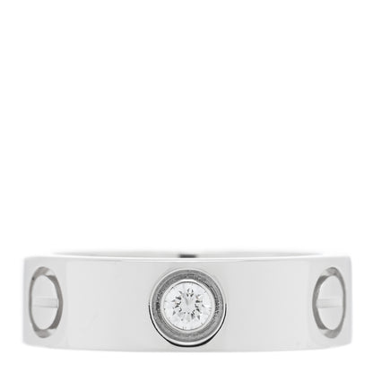 Cartier Platinum 1 Diamond 5.5mm LOVE Ring 50 5.25 1 of 4