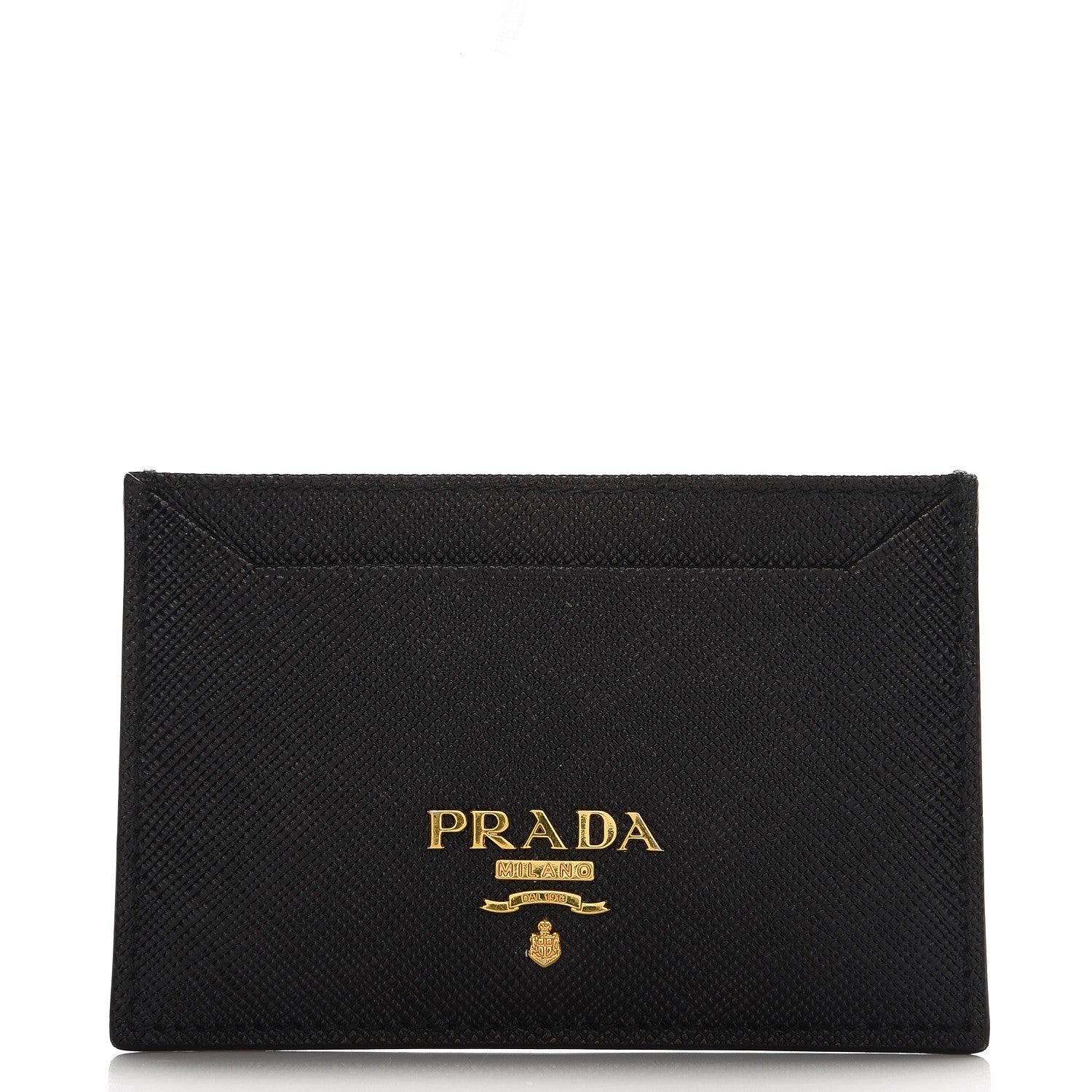 Prada Saffiano Metal Card Case Black 1 of 7