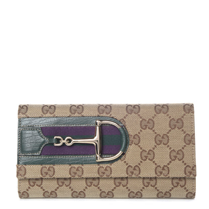 Gucci Monogram Web Hasler Continental Wallet 1 of 10