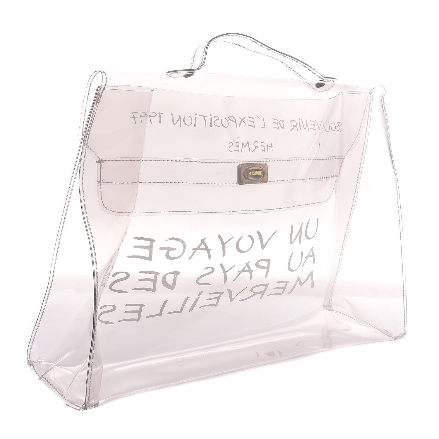 Hermes Vinyl Souvenir De L'Exposition Kelly Transparent 3 of 5