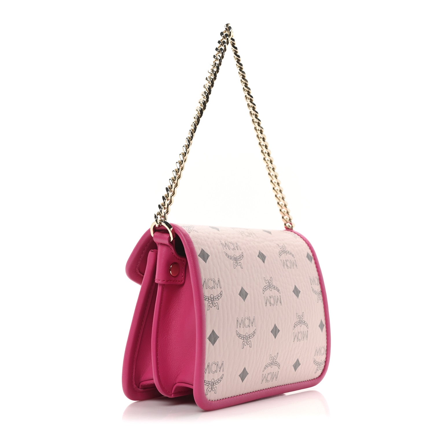MCM Visetos Mini Patricia Satchel Pink 3 of 9
