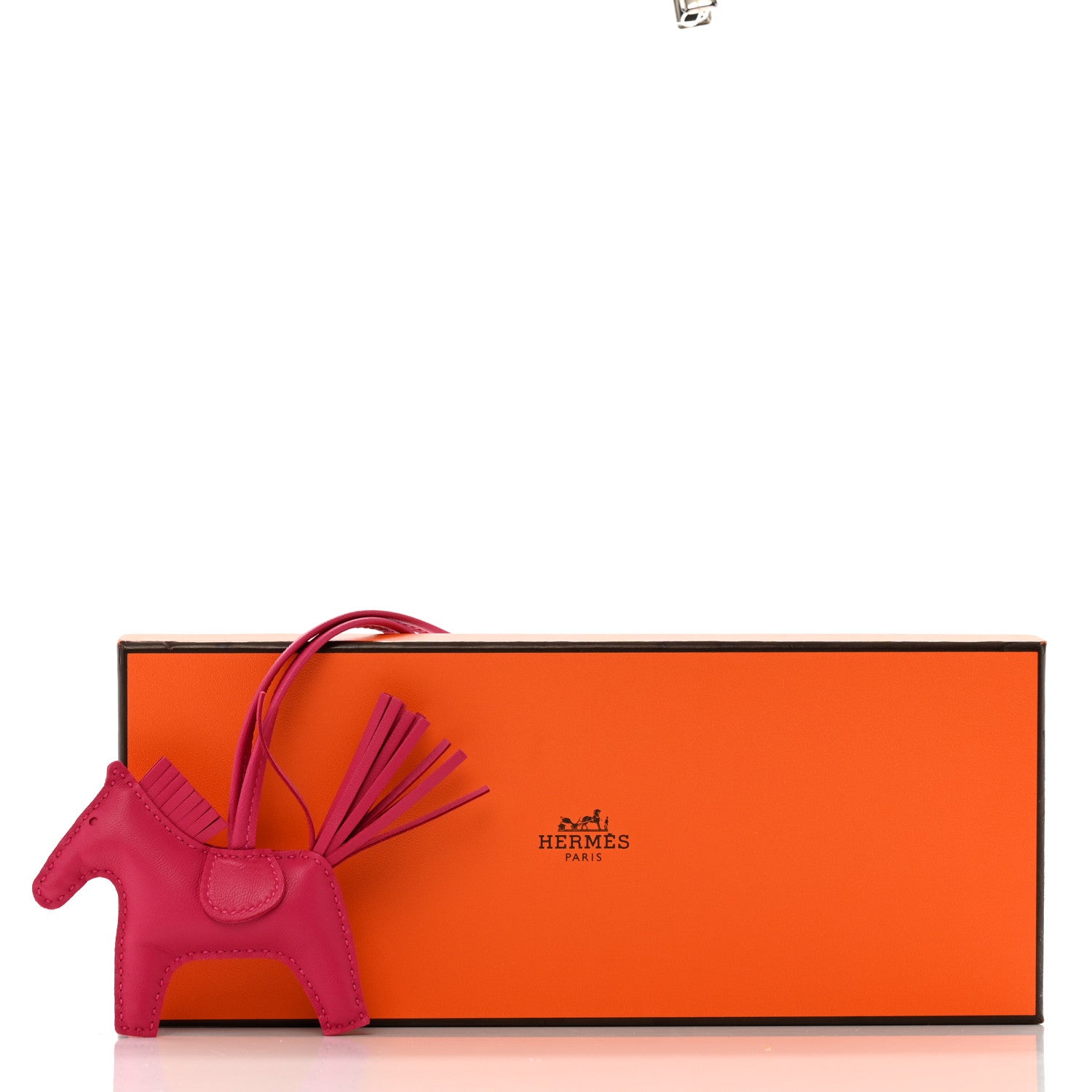Hermes Milo Lambskin Grigri Rodeo Horse Bag Charm PM Rose Mexico 5 of 5