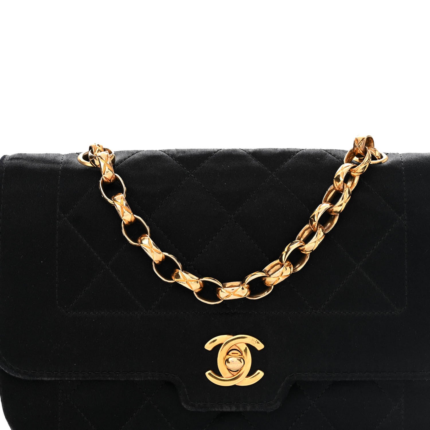 Chanel Satin Quilted Small Single Flap Bag Black 8 of 13