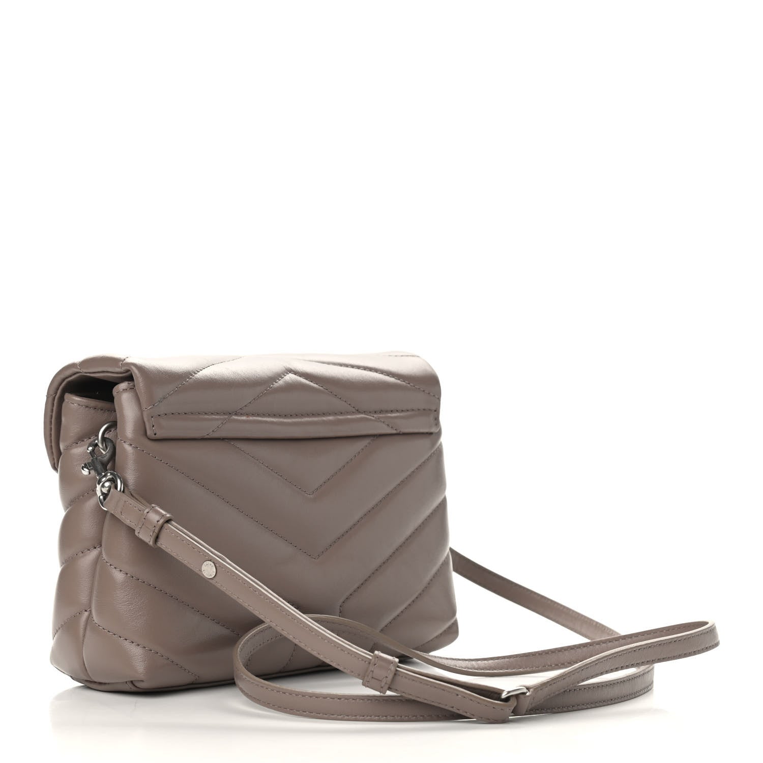 Saint Laurent Calfskin Y Quilted Monogram Toy Loulou Satchel Dusty Grey 3 of 9