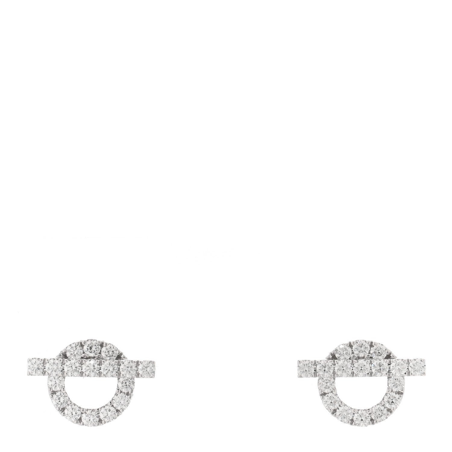 Hermes 18K White Gold Diamond Finesse Earrings 1 of 5