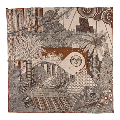 Hermes Cashmere Silk Acte III Scene I La Clairiere Shawl 140 Naturel 1 of 3