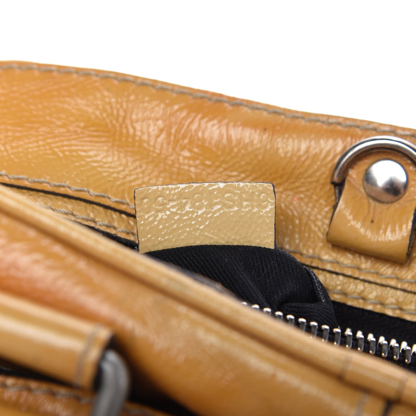 Crinkled Patent Betty Shoulder Bag Creme