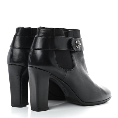 Chanel Calfskin CC Turnlock Ankle Boots 40 Black 3 of 12