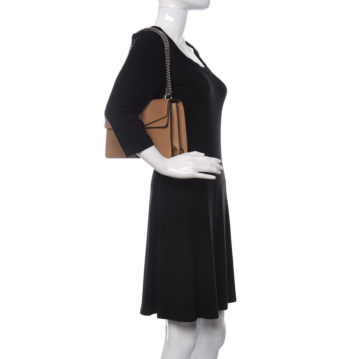 Gucci Dollar Calfskin Crystal Small Dionysus Shoulder Bag Natural Tan Black Diamond 2 of 10