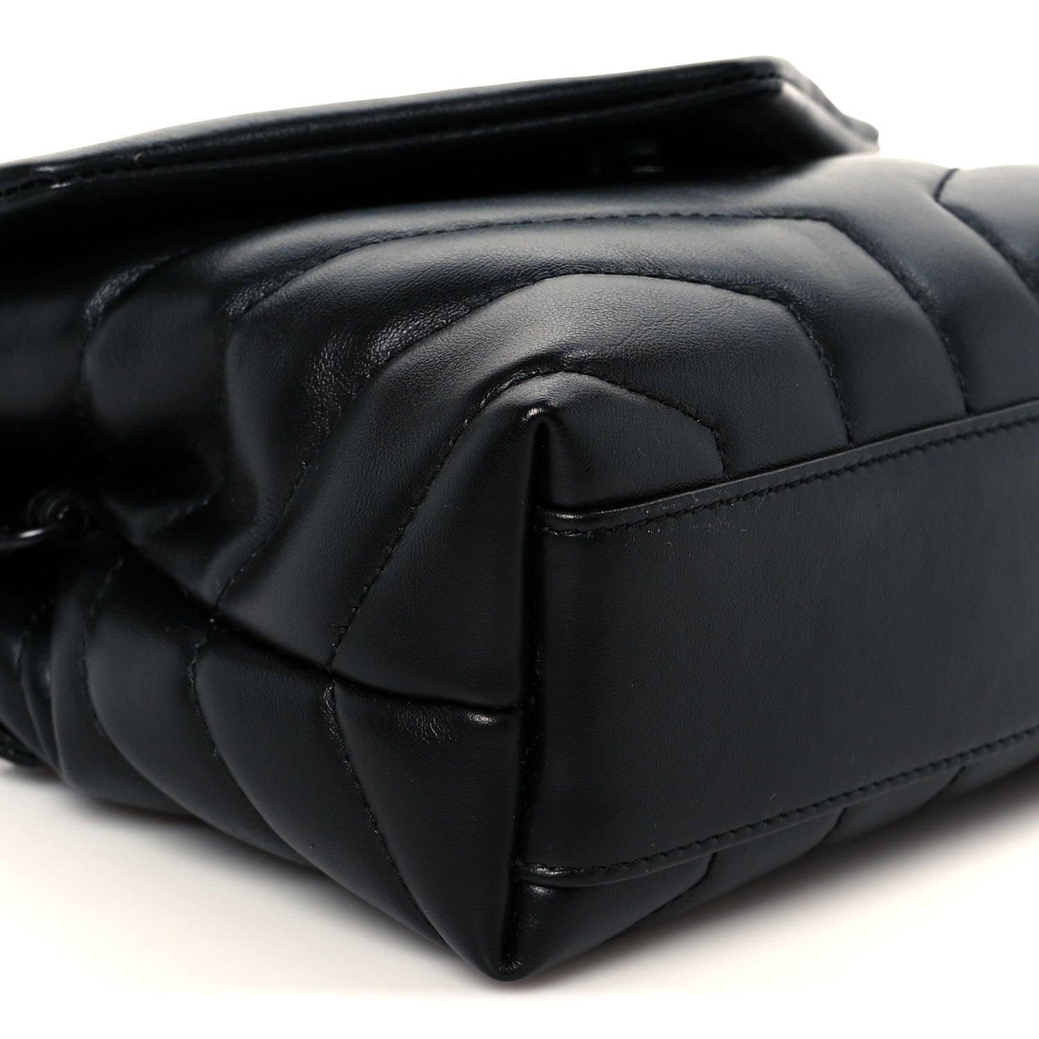 Saint Laurent Calfskin Y Quilted Monogram Monochrome Toy Loulou Crossbody Bag Black 10 of 12