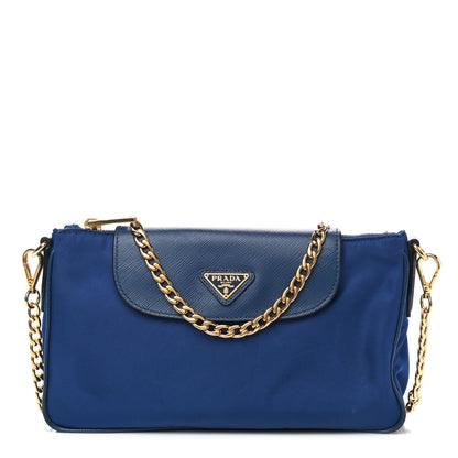 Prada Tessuto Nylon Saffiano Crossbody Bag Bleuette 1 of 9
