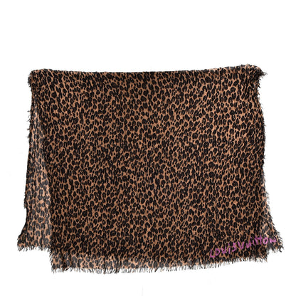 Louis Vuitton Cashmere Silk Leopard Etole Stole Marron 3 of 4