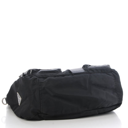 Prada Nylon Vela Front Pocket Messenger Bag Black 4 of 7