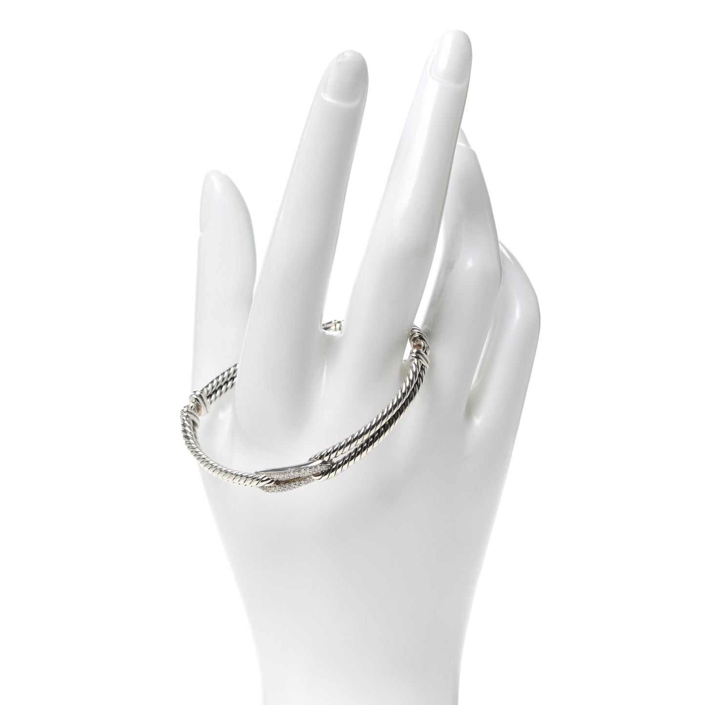 Sterling Silver Diamond 7mm Mini Loop Labyrinth Bracelet