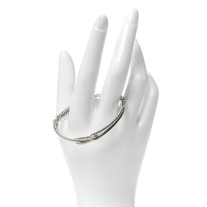 David Yurman Sterling Silver Diamond 7mm Mini Loop Labyrinth Bracelet 2 of 5