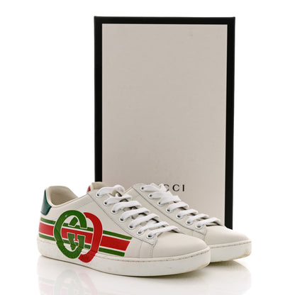 Gucci Calfskin Interlocking G Womens New Ace Sneakers 36 White Red Flame Green 15 of 15
