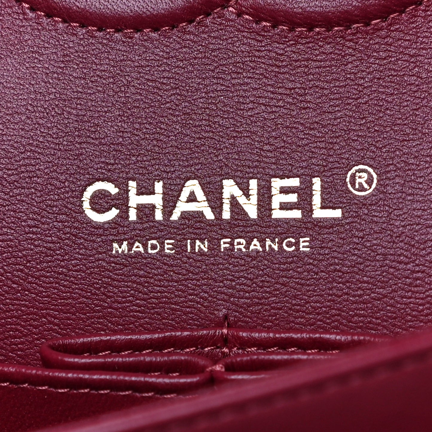 Lambskin Quilted Medium Double Flap Burgundy