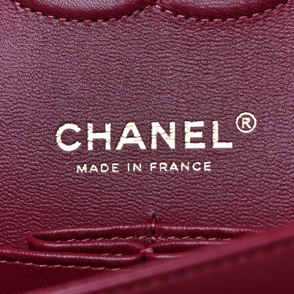 Chanel Lambskin Quilted Medium Double Flap Burgundy 6 of 13