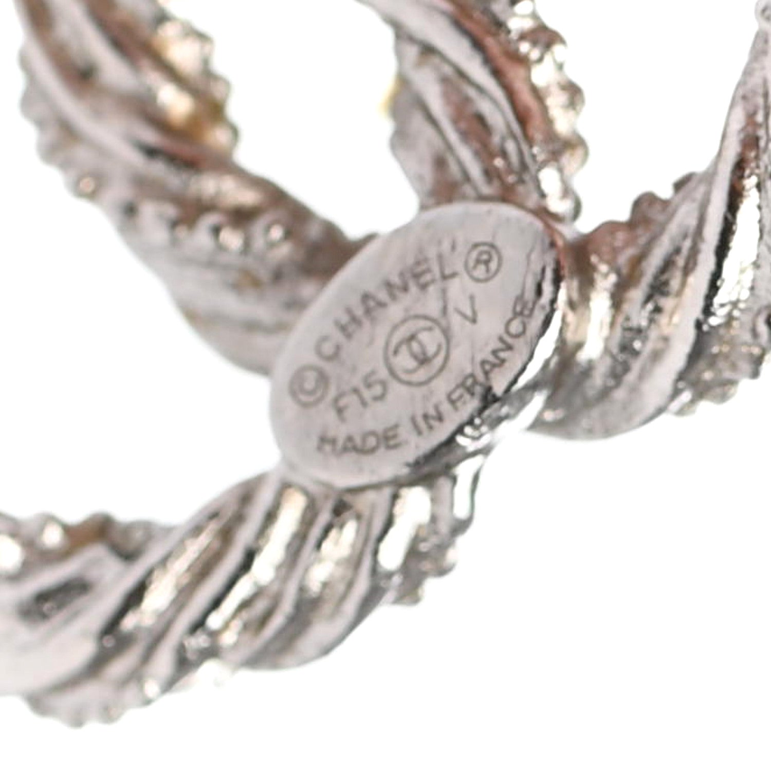 Chanel Twisted CC Earrings Silver 4 of 4
