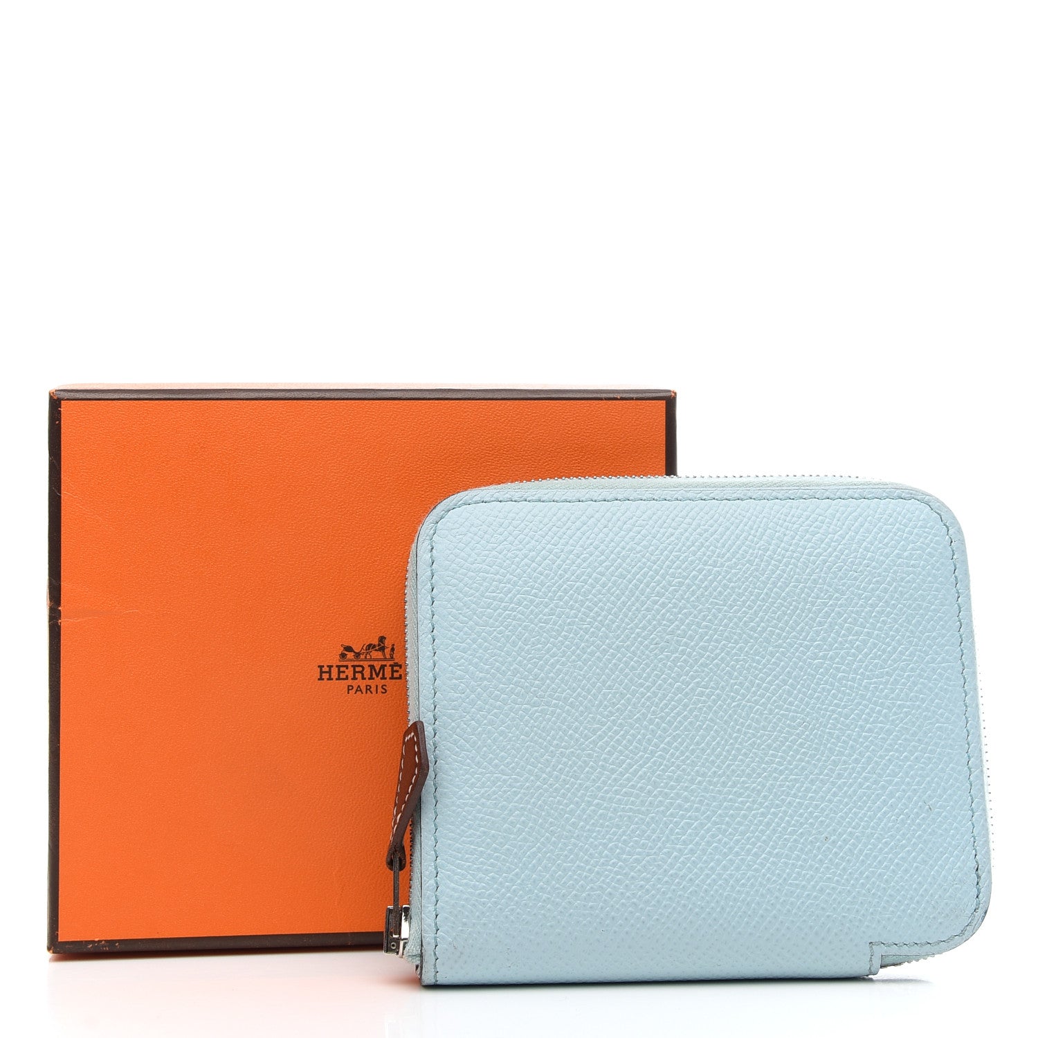 Hermes Epsom Silk'in Compact Wallet Bleu Zephyr 8 of 8