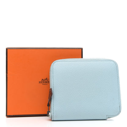 Hermes Epsom Silk'in Compact Wallet Bleu Zephyr 8 of 8