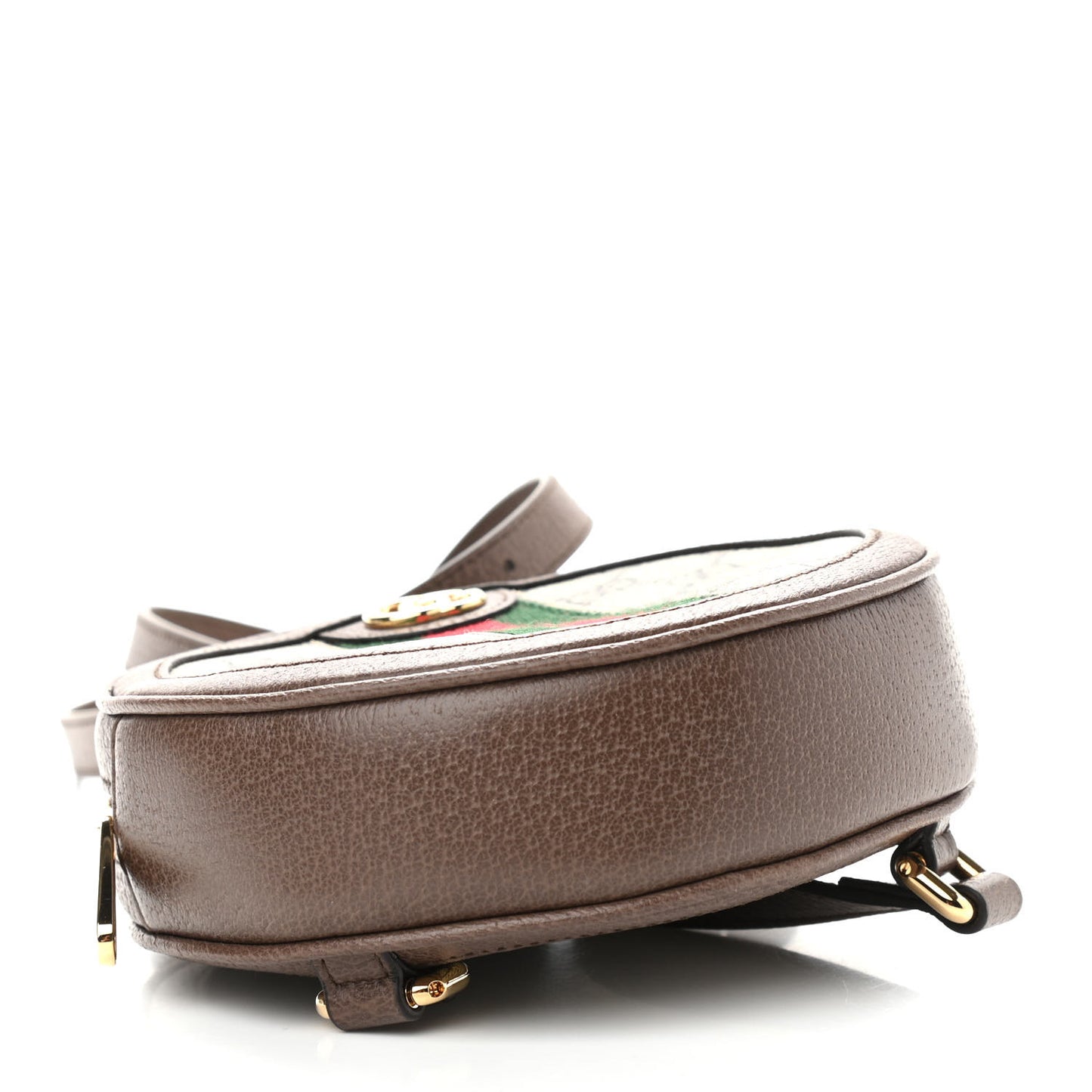 GG Supreme Monogram Web Mini Ophidia Round Backpack Brown