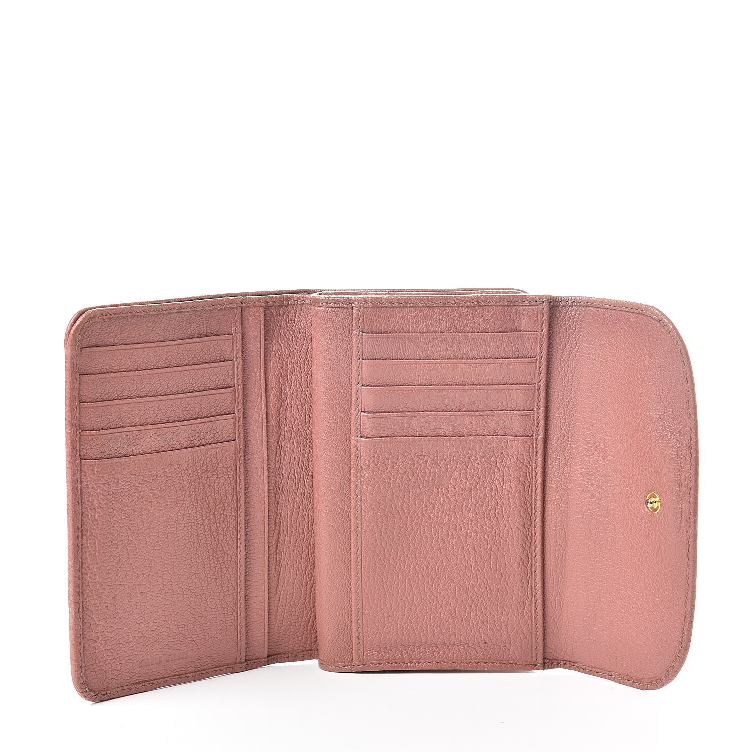 Miu Miu Goatskin Madras Flap Wallet Antico 5 of 16