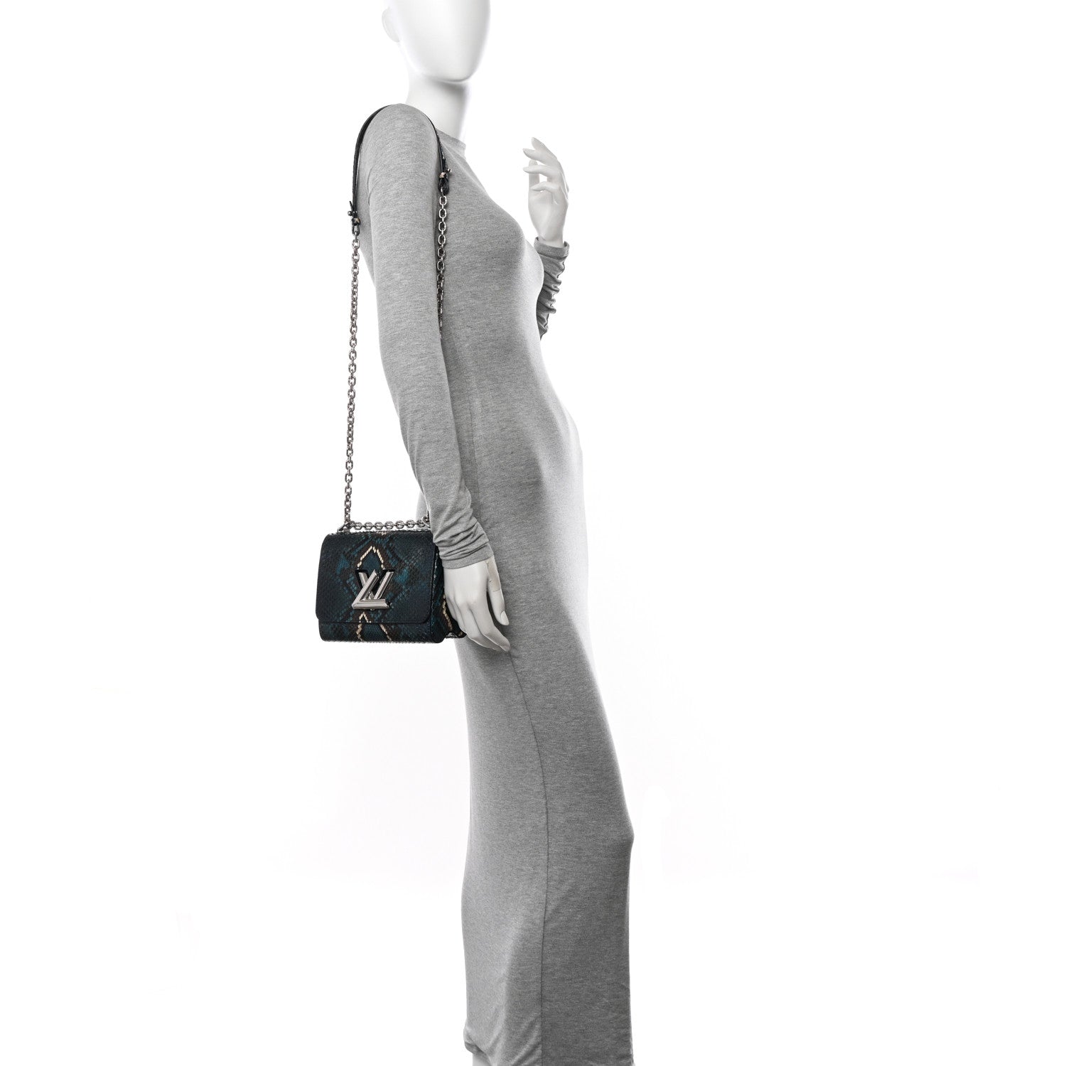 Louis Vuitton Snakeskin Twist Shoulder Bag PM Blue Multicolor 2 of 11