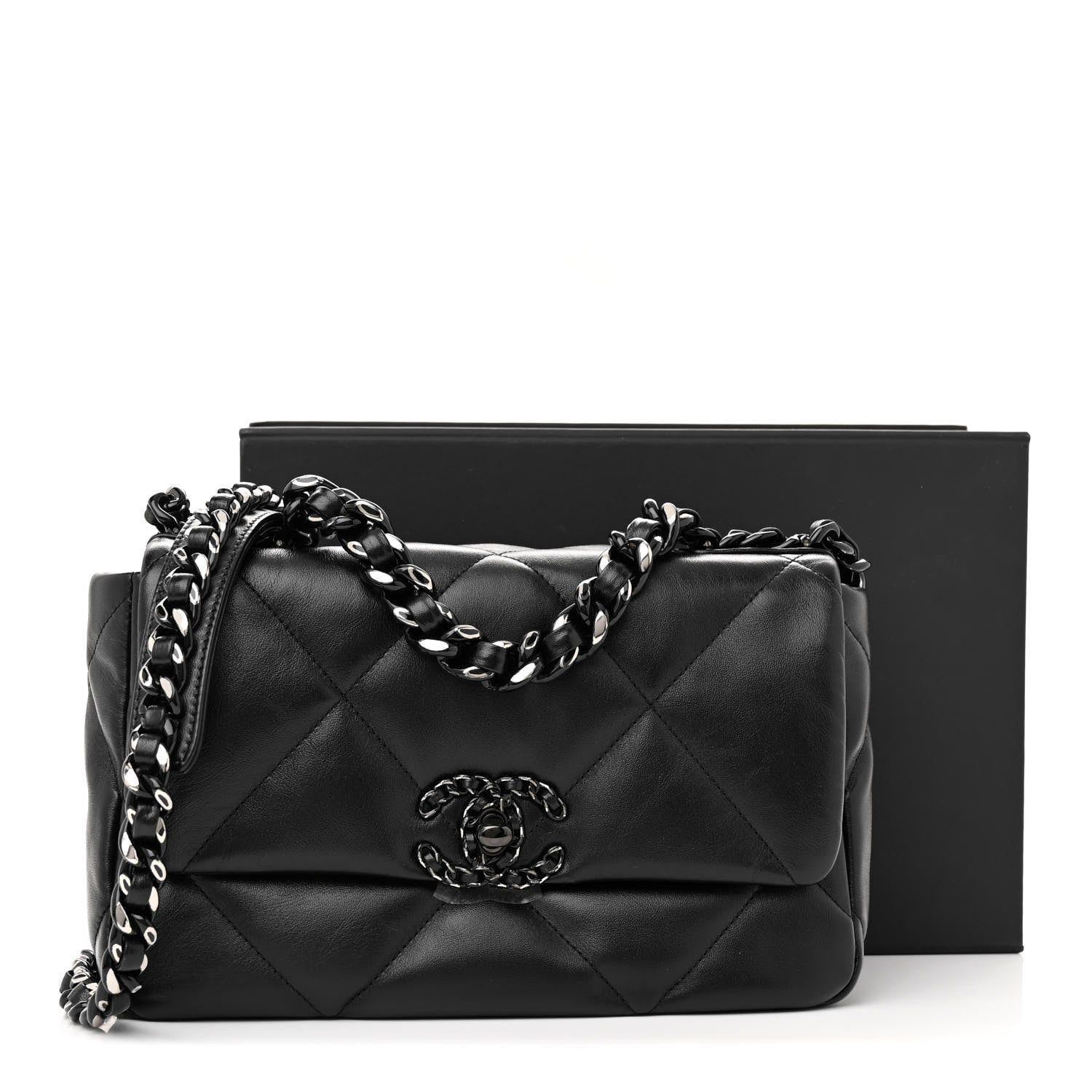 Chanel Lambskin Quilted Medium Chanel 19 Flap So Black 11 of 11