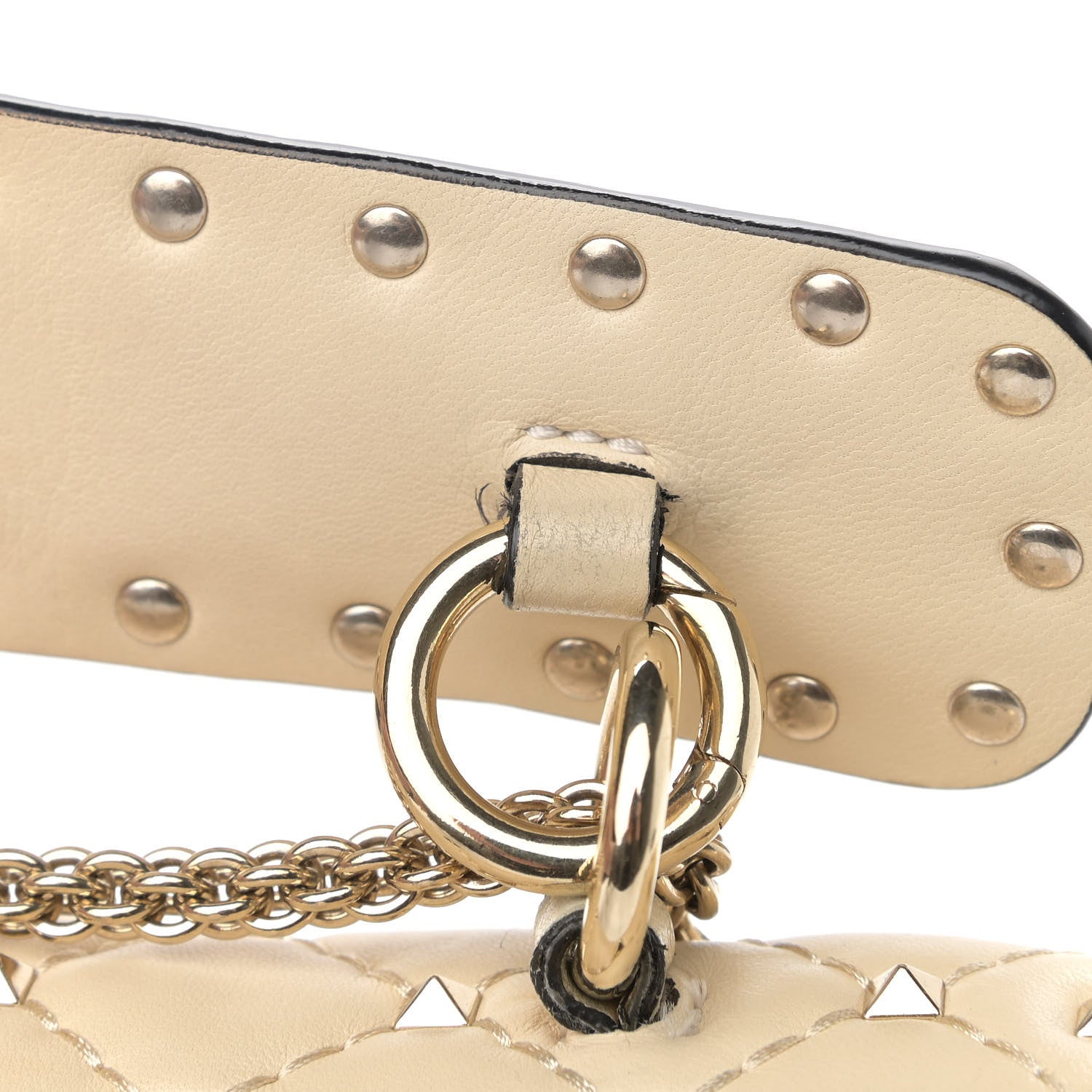 Valentino Garavani Nappa Small Rockstud Spike Shoulder Bag Light Ivory 10 of 16