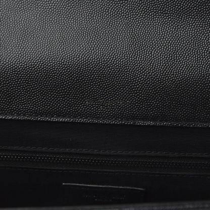 Saint Laurent Grain De Poudre Textured Mixed Matelasse Large Triquilt Monogram Monochrome Satchel Black 7 of 9