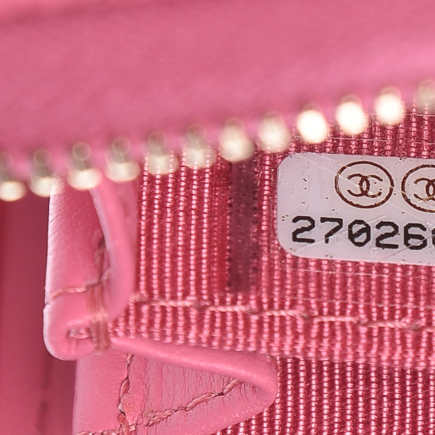 Caviar Quilted Zip Coin Purse Pink