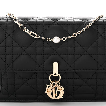 Christian Dior Lambskin Cannage Lady Dior Chain Pouch Black 7 of 9
