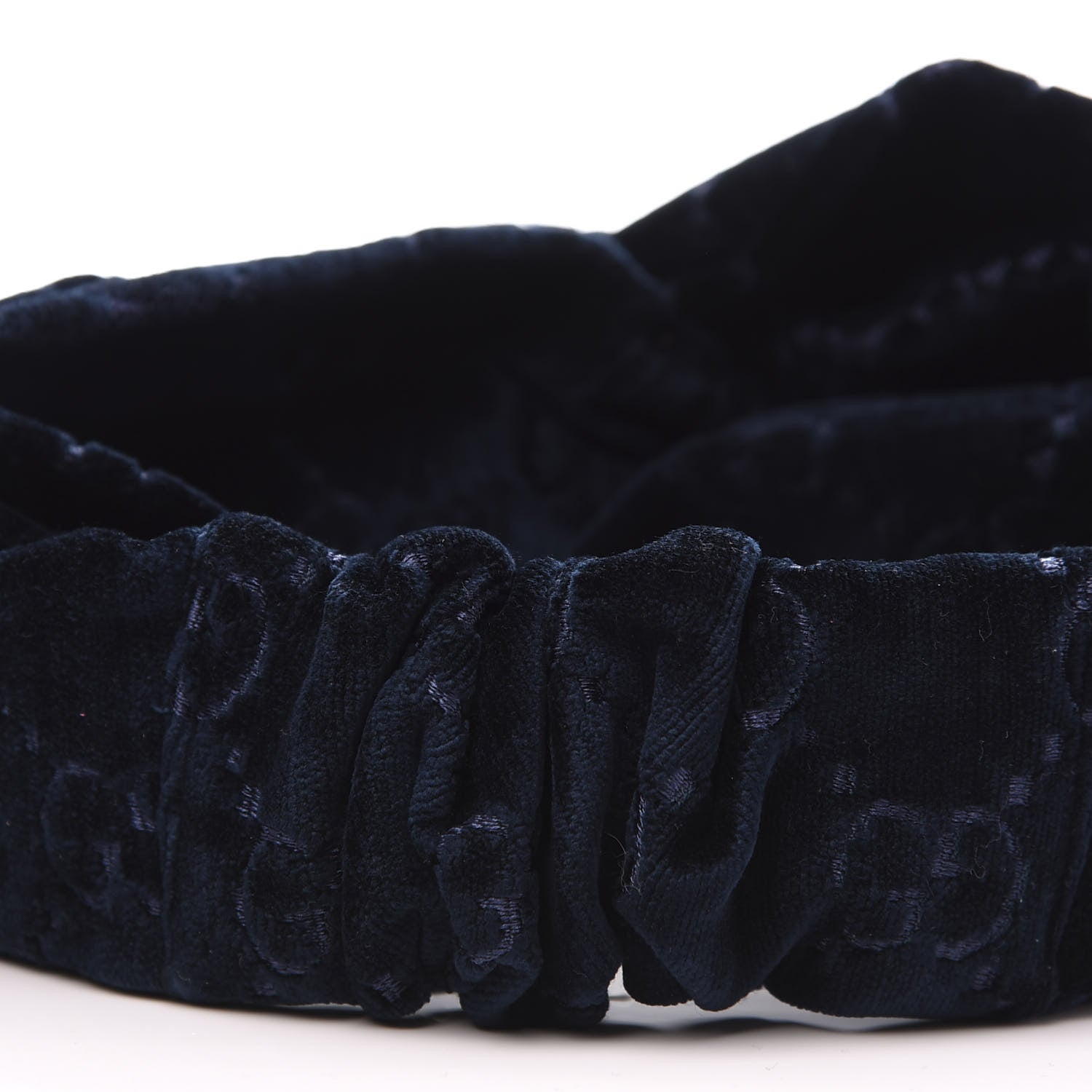 Gucci Velvet GG Monogram Headband Sapphire 5 of 7