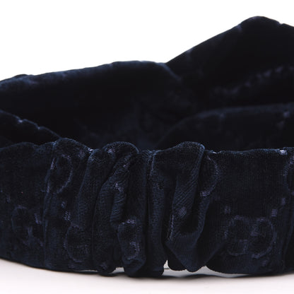 Gucci Velvet GG Monogram Headband Sapphire 5 of 7