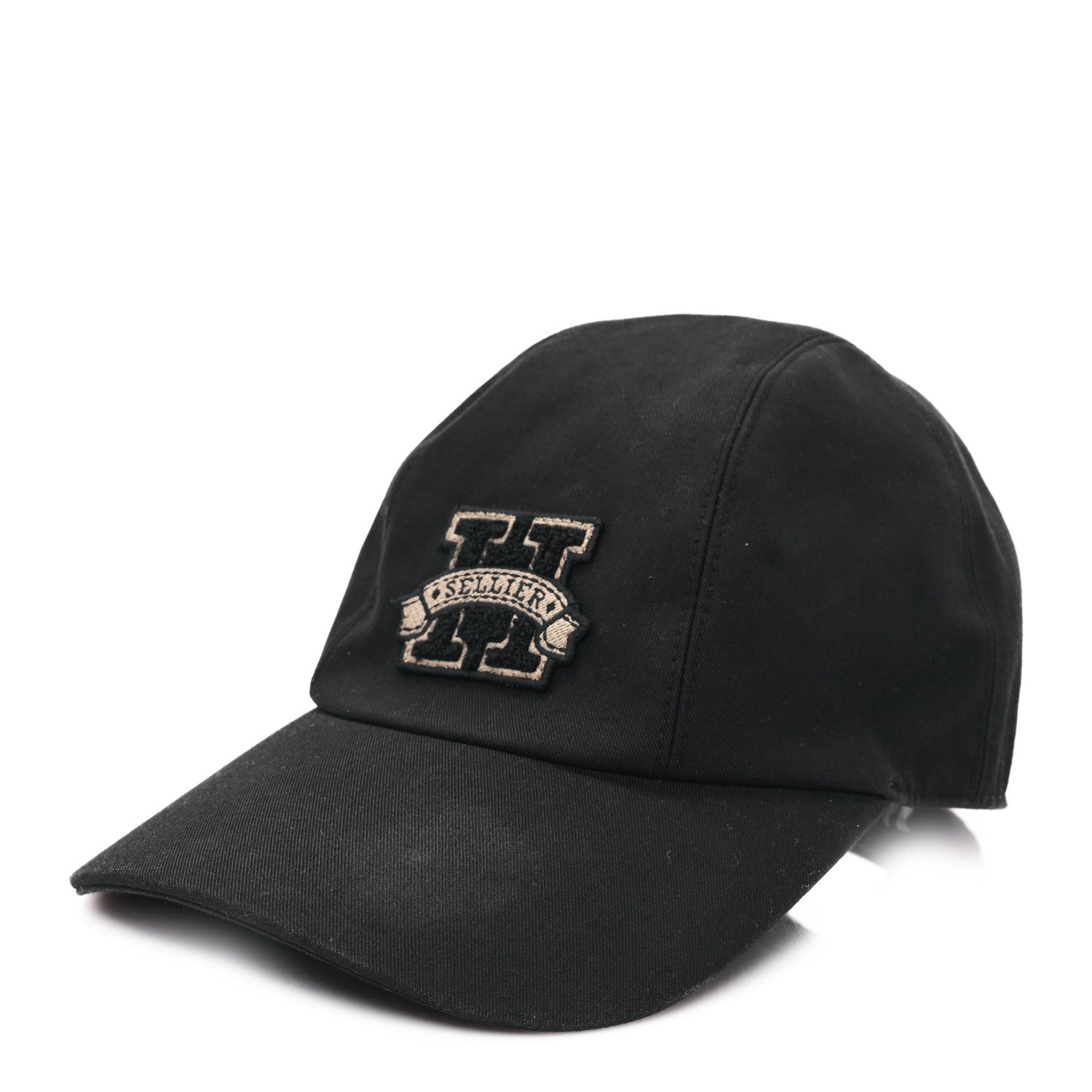 Hermes Cotton Davis H Sellier Cap 58 Black 1 of 11