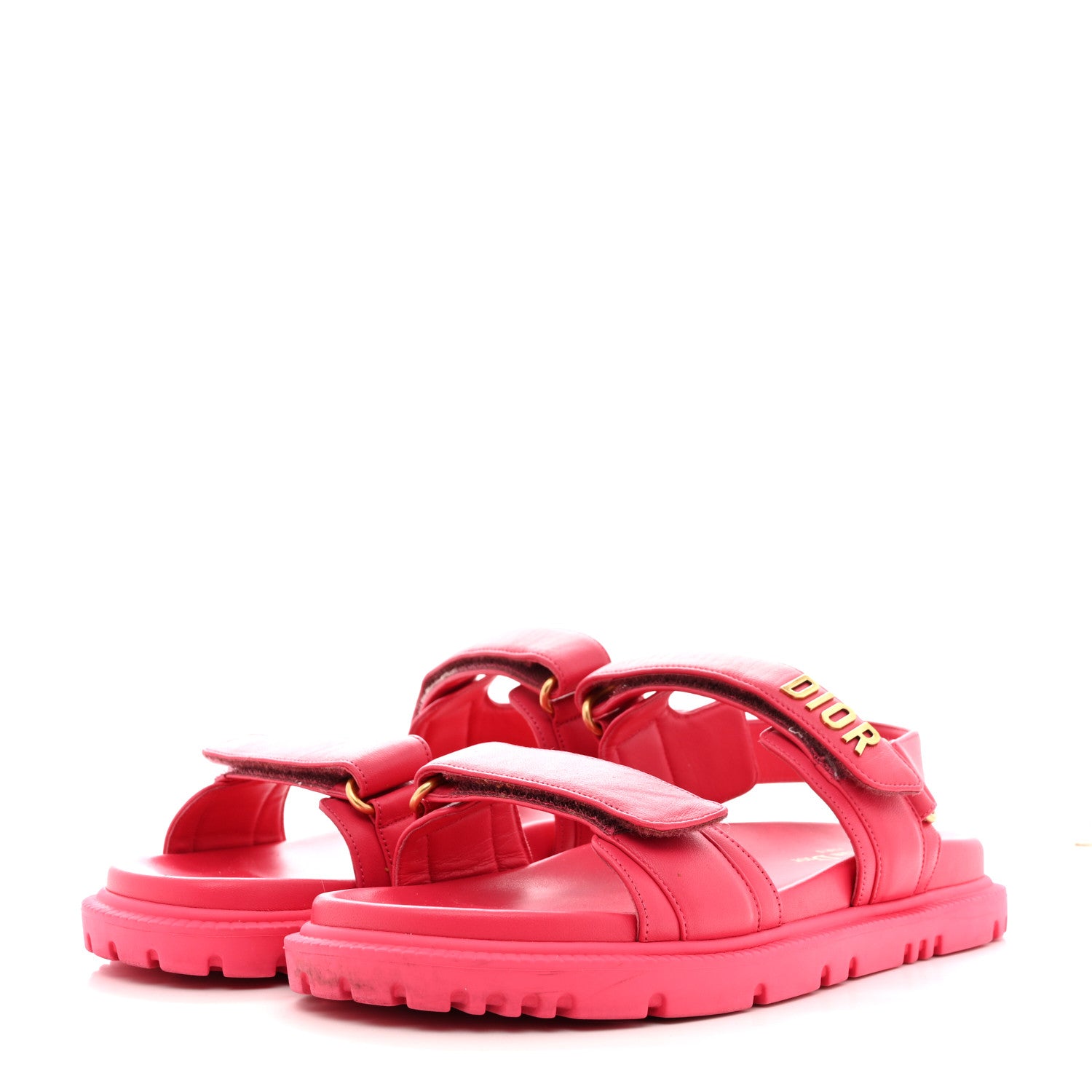Christian Dior Lambskin Dioract Sandals 40 Raspberry 4 of 9