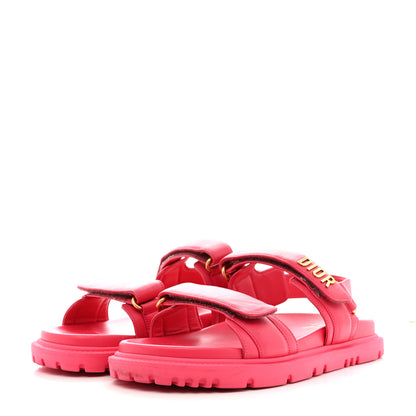Christian Dior Lambskin Dioract Sandals 40 Raspberry 4 of 9