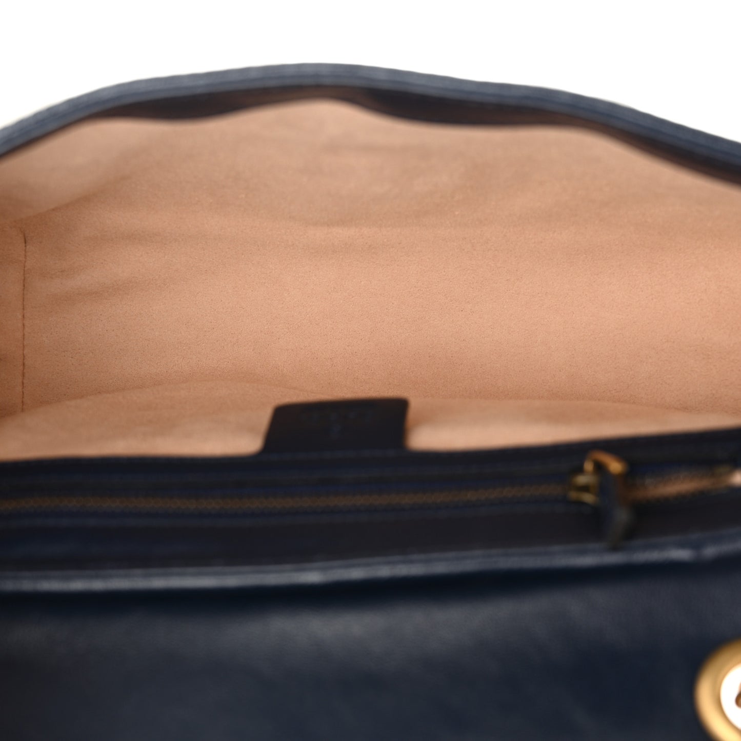 Vintage Effect Calfskin Matelasse Diagonal Small Torchon GG Marmont Shoulder Bag Mystic White Blue Agata