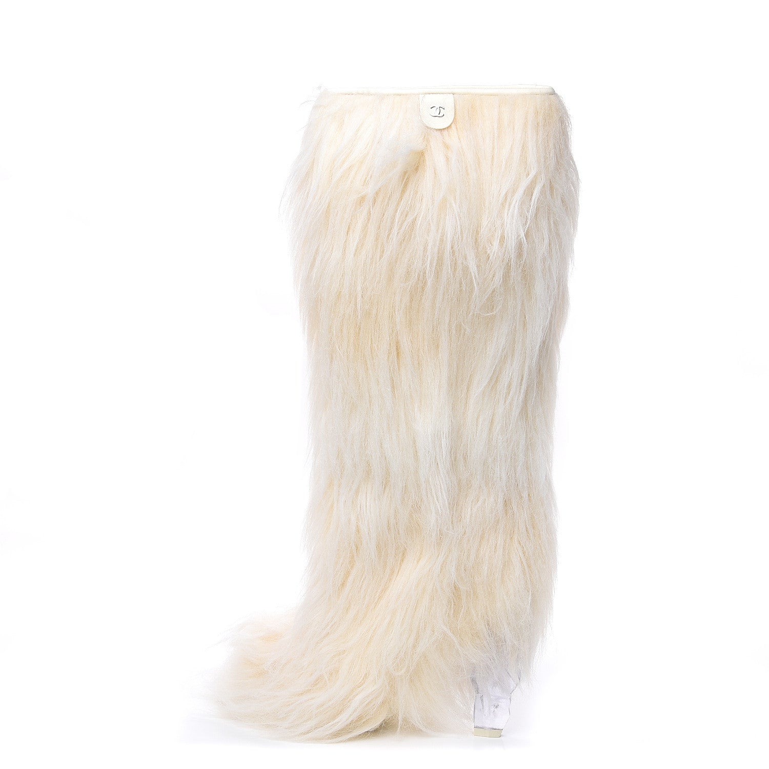 CHANEL✴︎希少✴︎フェイクファーブーツ✴︎37 Chanel Fantasy Fur Icicle Heel Mukluks Boots 40 Ecru 492010