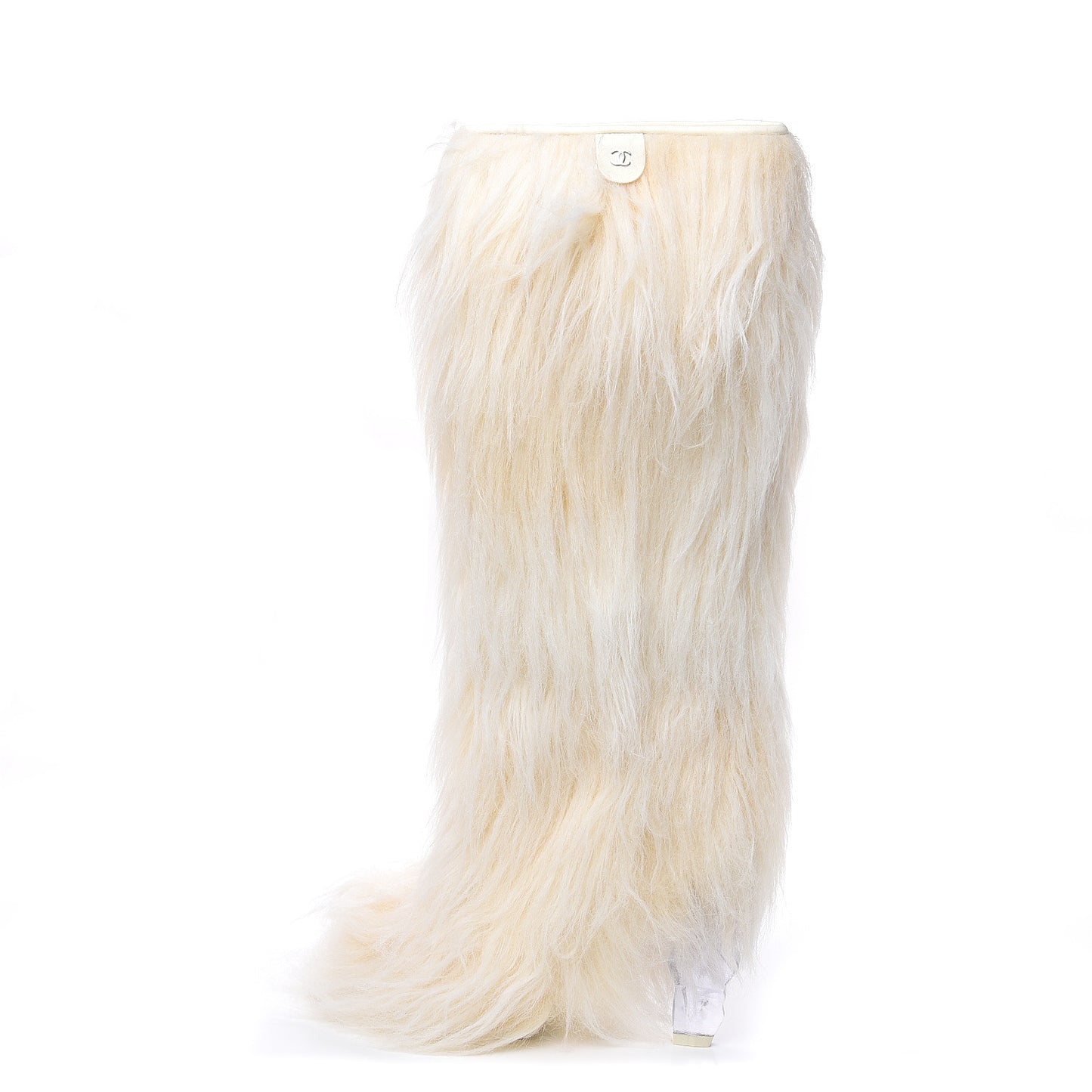 Fantasy Fur Icicle Heel Mukluks Boots 40 Ecru