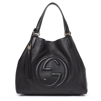 Gucci Pebbled Calfskin Medium Soho Shoulder Bag Black 1 of 11