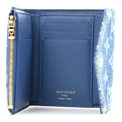 Louis Vuitton Denim Monogram Jacquard Victorine Wallet Blue 5 of 7