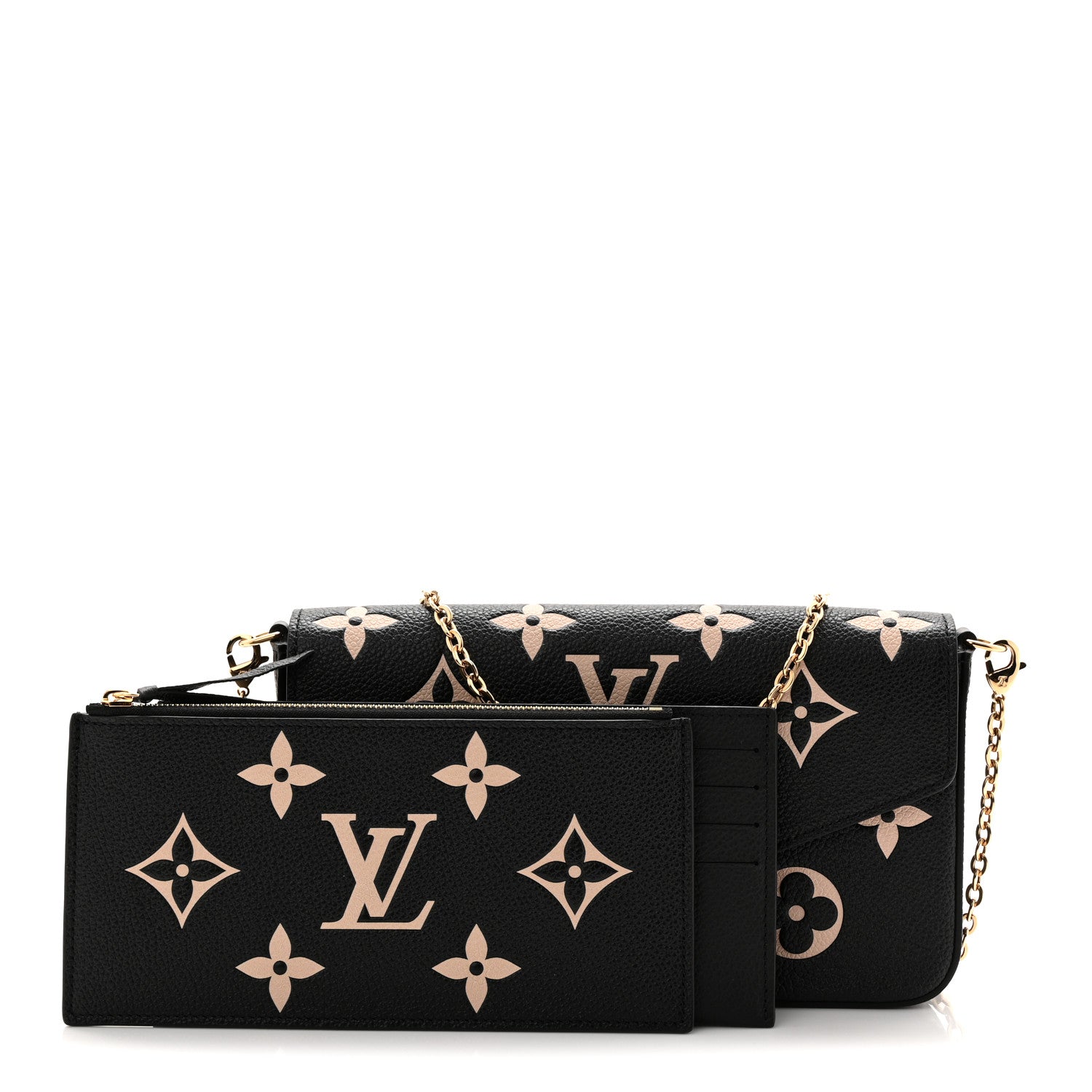 Louis Vuitton Empreinte Monogram Giant Felicie Pochette Black Beige 3 of 11